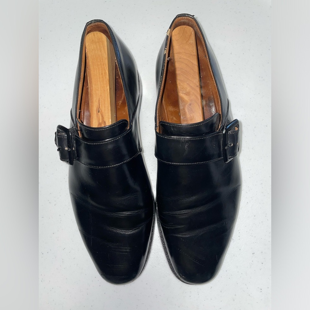 ALAN MCAFEE Black Monk Strap Shoes Size 10